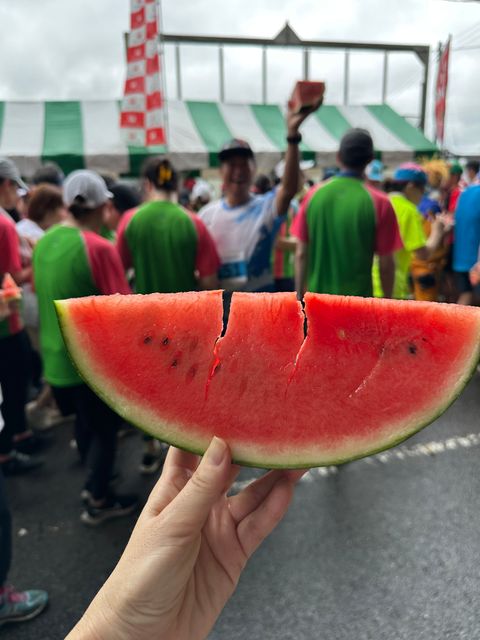 美味しいスイカ食べ放題のマラソン大会